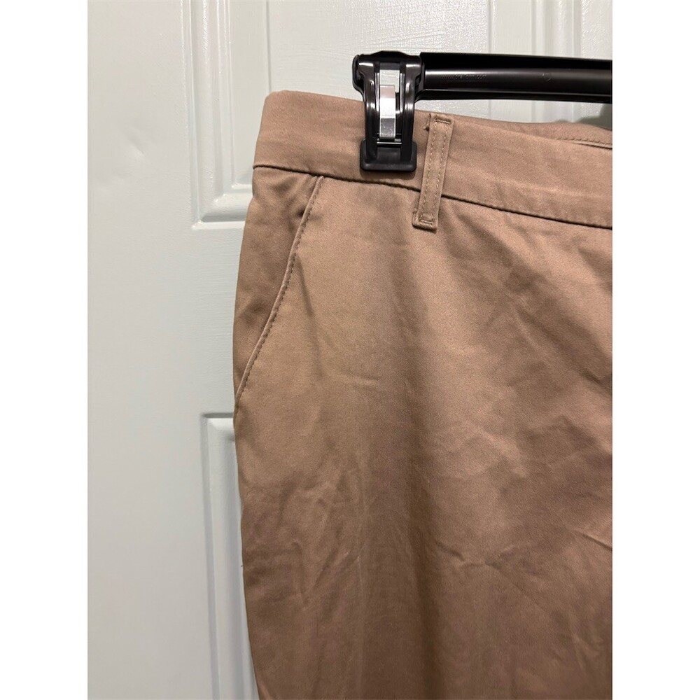 Lee Khaki Pants Womens Petite 12P Beige Mid Rise Straight Leg Stretch - Picture 2 of 9